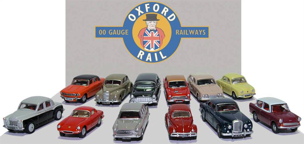 Oxford Rail 1/76 OR76CPK001 Carflat Pack 1960's Cars - Set of 4