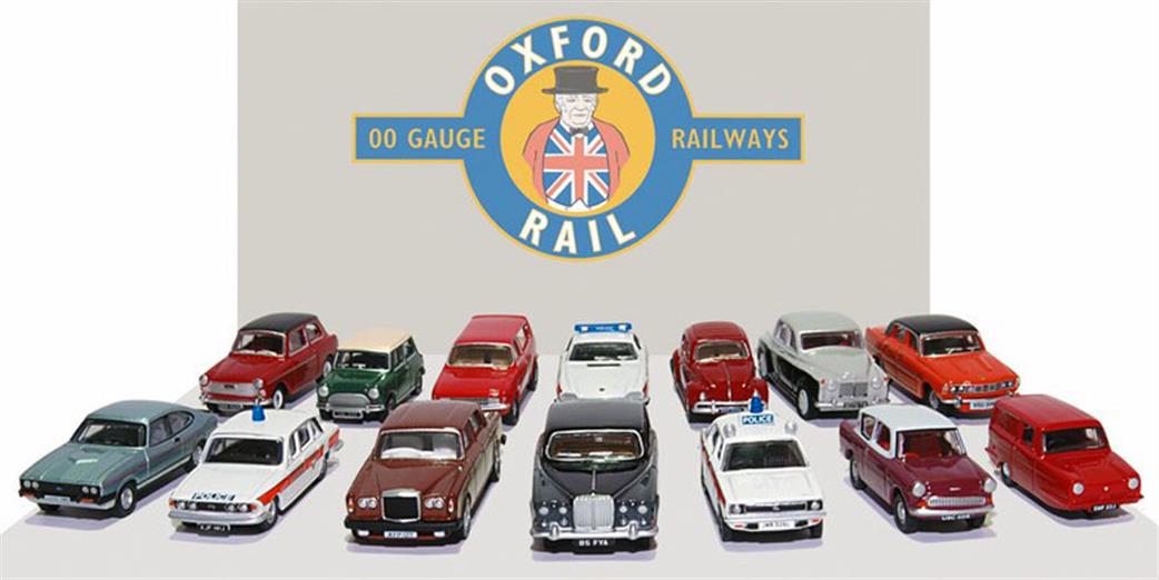 Oxford Rail 1/76 OR76CPK002 Carflat Pack 1970's Cars - Set of 4
