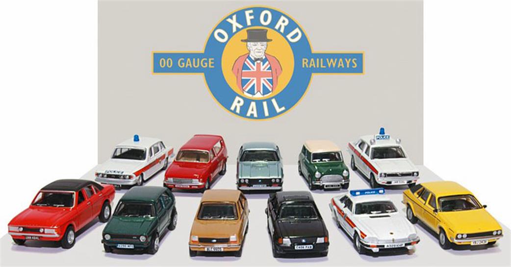 Oxford Rail 1/76 OR76CPK003 Carflat Pack 1980's Cars Set of 4
