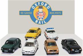 Oxford Rail 1/76 Carflat Pack 1990's Cars - Set of 4 OR76CPK004A randomly chosen assortment of cars suitable for use on Carflat railway wagons during the 1990's.Please note assortment will vary.