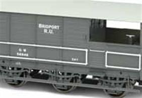Oxford Rail OR76TOA002 OO Gauge GWR 6 Wheel Toad Goods Trains Brake Van Plated Sides GWR Goods Grey 1930s Small Lettering Bridport RU