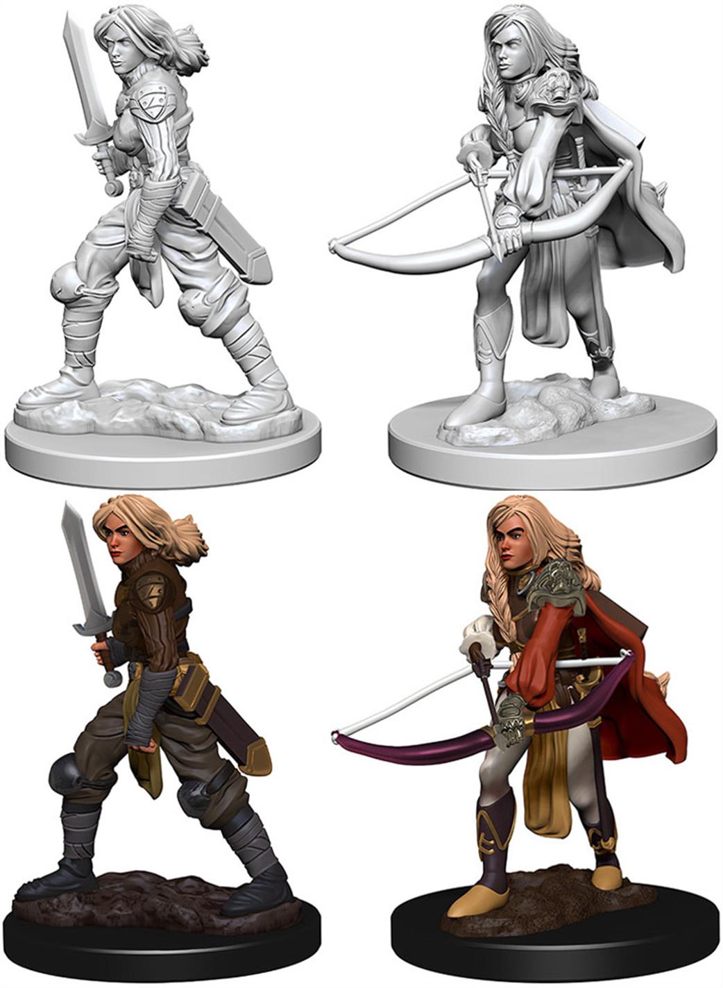 Wizkids  72597 Human Female Fighter: Pathfinder Deep Cuts Unpainted Miniatures