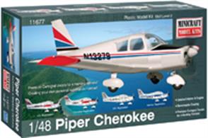 Minicraft (Plastics) 1/48 Piper Cherokee Civil Aircraft Kit 11677Glue and paints are required