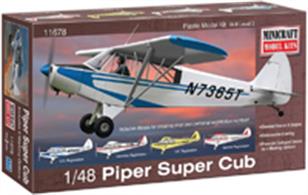Minicraft (Plastics) 1/48 Piper Super Cub Civial Aircraft Kit 11678Glue and paints are required to assemble and complete the model (not included)