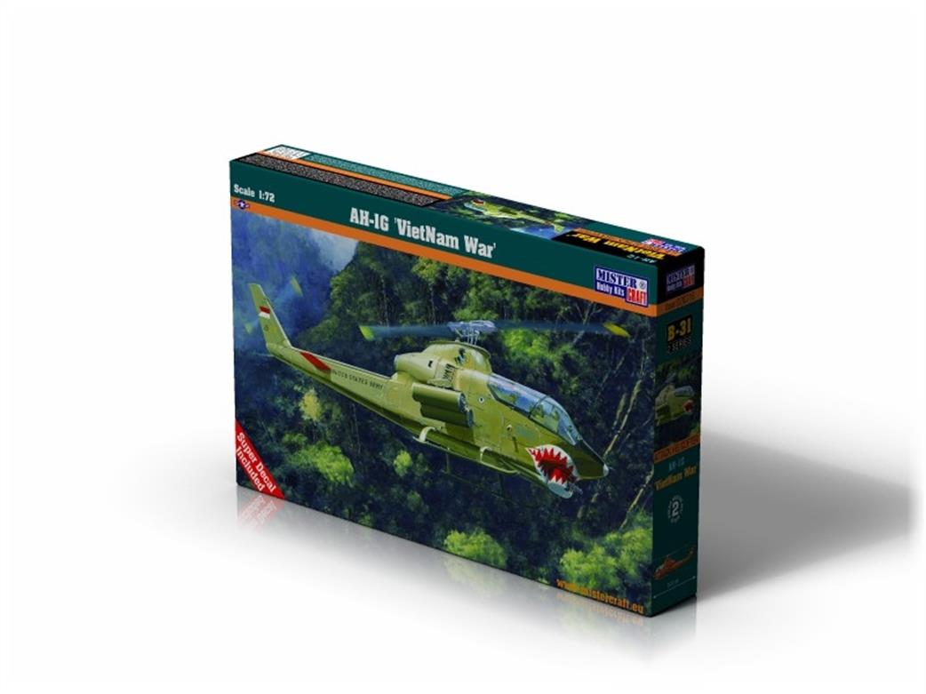 MisterCraft 1/72 020316 AH-1G Cobra Vietnam War Helicopter Gunship Kit