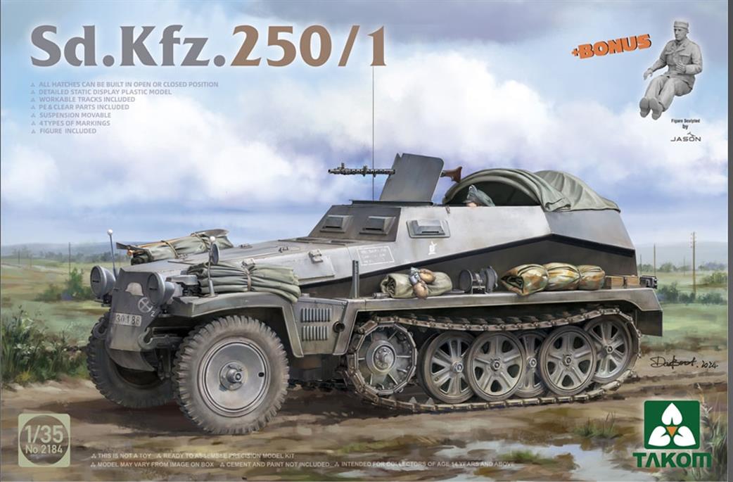 Takom 1/35 2184 Sd.Kfz. 250/1 Greif German WW2 Half Track Plastic Kit