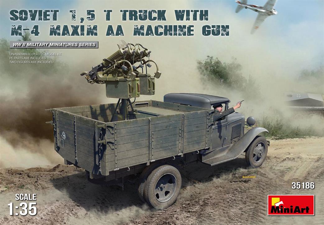 MiniArt 1/35th  35186 Soviet 1.5 Ton truck with M-4 Maxim AA Machine gun Plastic Kit