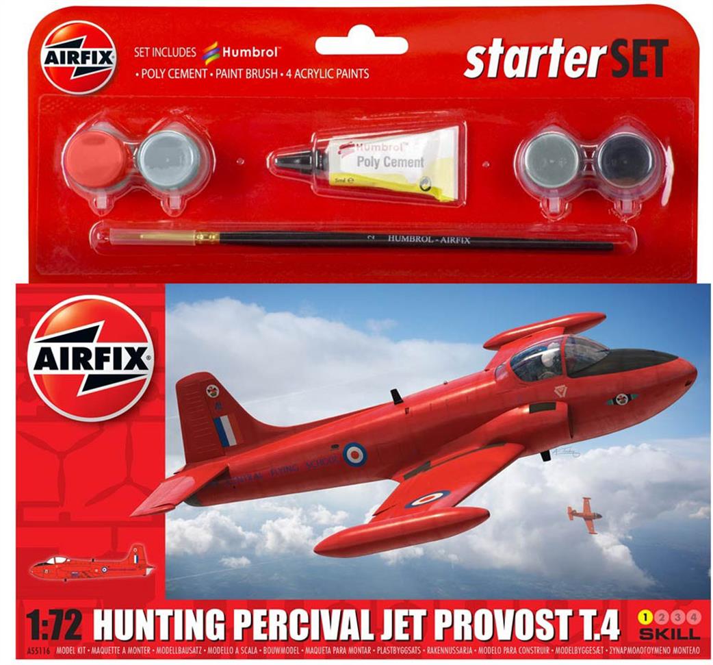Airfix 1/72 A55116 Hunting Percival Jet Provost T3 Starter Set