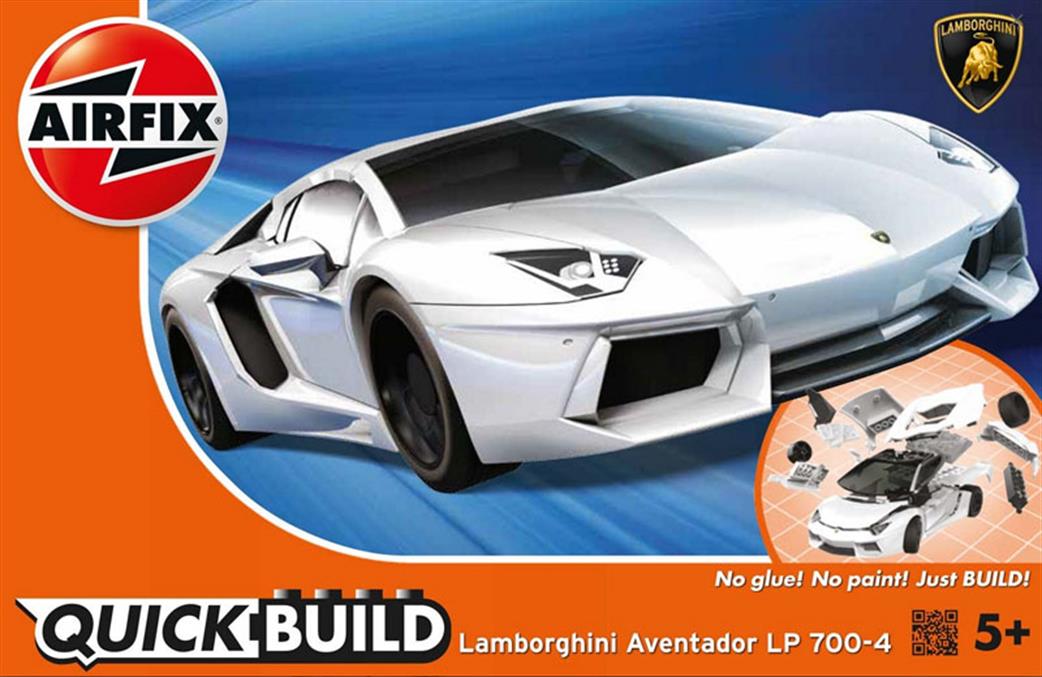 Airfix  J6019 Quickbuild Lamborghini Aventador White Clip together Block Model