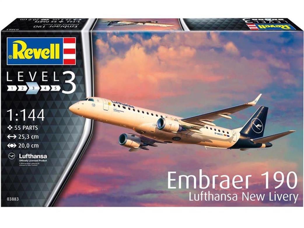 Revell 03883 Embraer 190 Lufthansa New Livery Airliner Kit 1/144