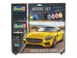 Revell 1/24 Mercedes AMG GT Model Set 67028Length 189mm Number of Parts 93Comes with glue and paints to assemble and complete the model.