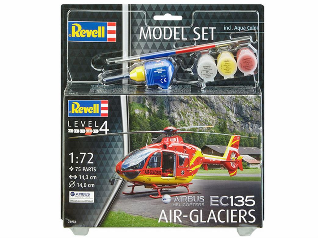 Revell 1/72 64986 EC 135 Air Glaciers Helicopter Model Set