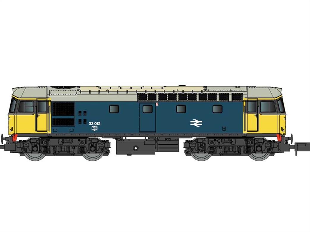 Dapol GM2210604 BR 33012 Class 33 BRCW type 3 Diesel Locomotive Blue Wrap-Around Yellow Ends N
