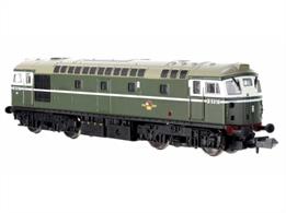Detailed model of the BR class 33 BRCW 1,550bhp locomotives built for the Southern region and fitted with electric train heating supply from new to match the regions' electric multiple unit train fleet.Model finished as BR class 33 locomotive D6509 painted in as-delivered plain green livery.