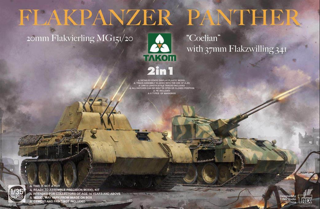 Takom 1/35 2105 Flakpanzer Panther 2 in 1 Tank kit