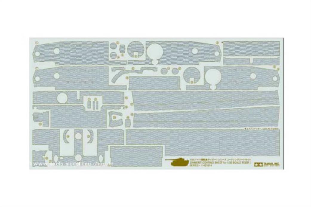 Tamiya 1/35 12647 Zimmerit Coating Sheet for Tiger Mid Late Production