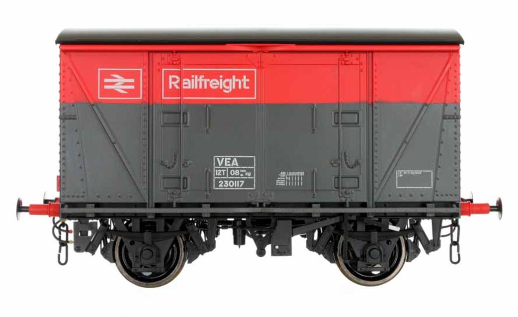 Dapol O Gauge 7F-049-003 BR VEA 12-Ton Air Braked Vanwide Covered Box Van 230117 Railfreight Red & Grey RTR