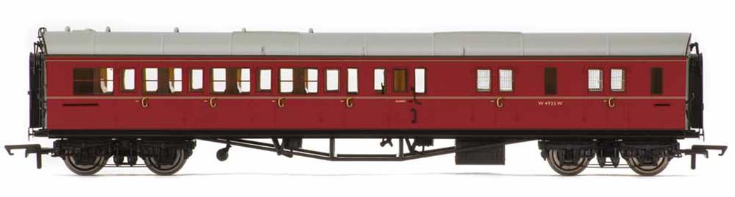 Hornby OO R4764 BR ex-GWR Collett Corridor Brake Third Coach Right Hand Corridor BR Maroon