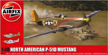 Airfix A05131A 1/48 North American P51-D Mustang fighter KitLength 205mm  Number of Parts 147  Wingspan 236mmGlue and paints are required