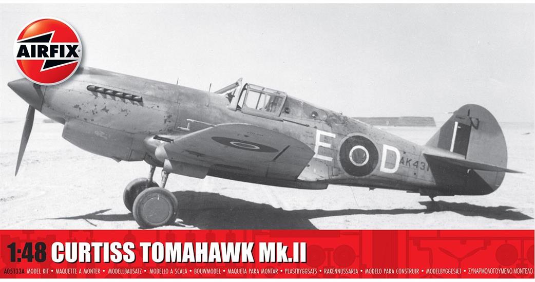Airfix A05133A Curtiss Tomahawk MKII WW2 Fighter Aircraft Kit 1/48