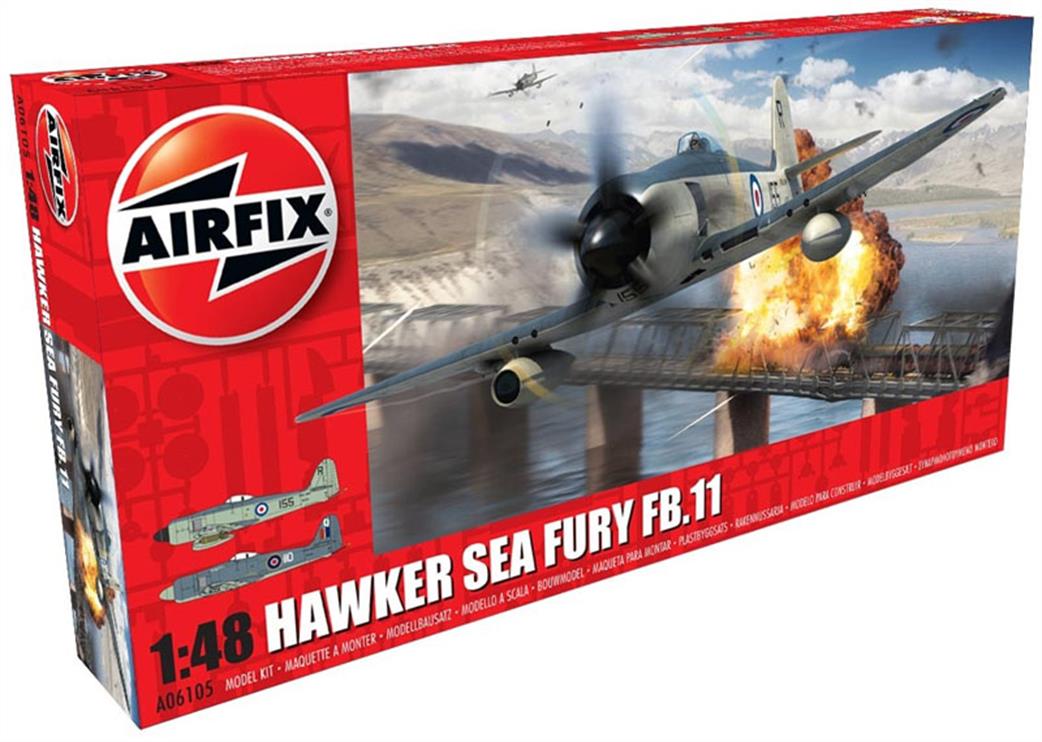 Airfix A06105 Hawker Sea Fury FB.II British Fleet Air Arm Aircraft Kit 1/48
