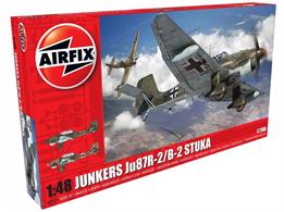 Airfix A07115 1/48th Junkers Ju 87B-2/R-2 Stuka Dive Bomber KitNumber of Parts 158   Length 229mm  Wingspan 288mm