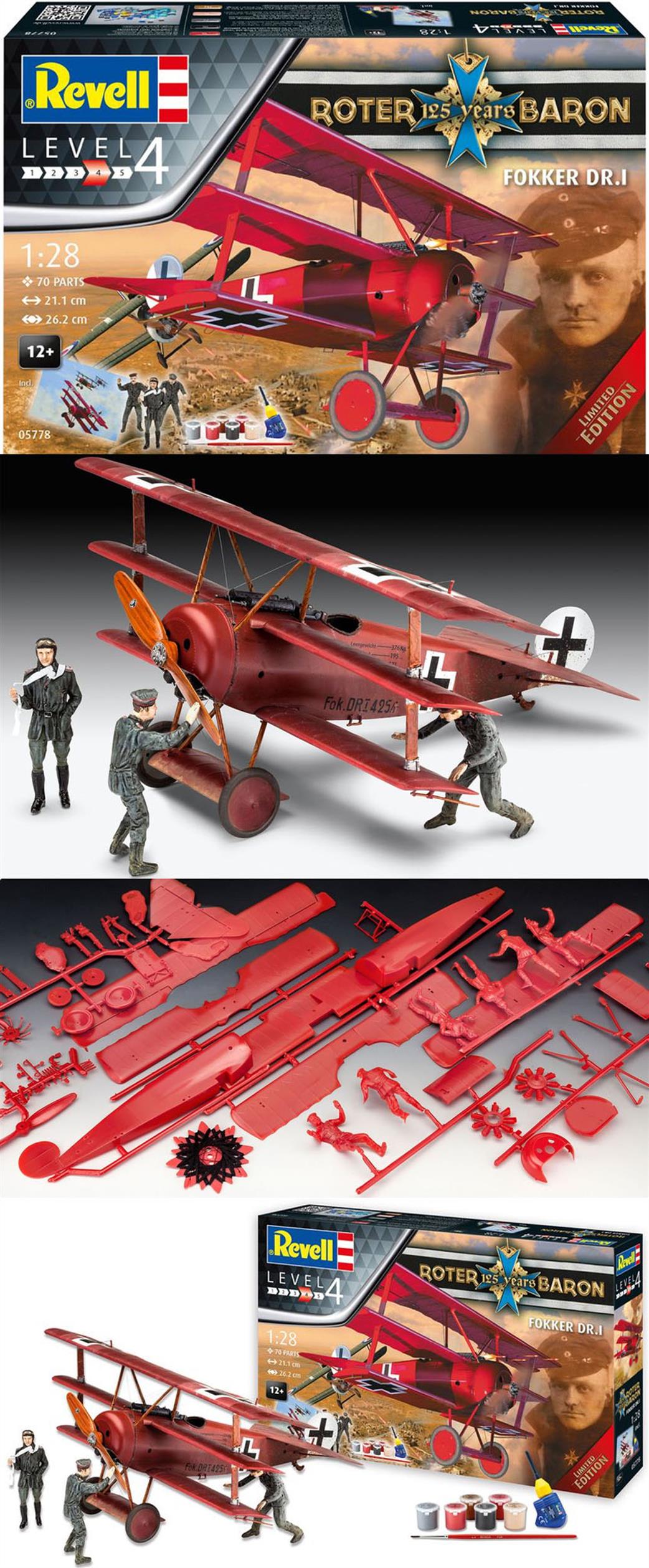 Revell 1/28 05778 Red Baron 125 Years Gift Set