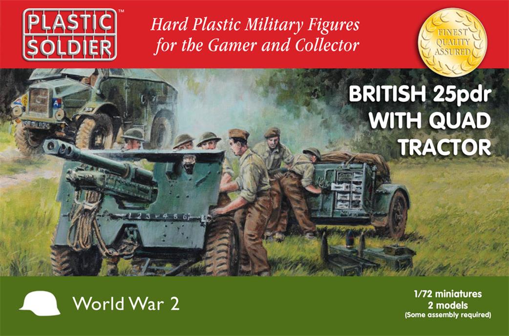 Plastic Soldier 1/72 WW2G20006 British 25pdr And Morris Quad Tractor Builds 2 Sets