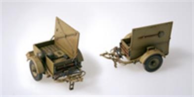 Italeri 6450 1/35 Scale German Sd.Anhanger 51 Trailer - Twin PackDimensions - Length (each trailer) 76mm.The kit contains sufficent components to build 2 trailers. A coloured painting guide is included together with assembly instructions.Adhesive and paints are required