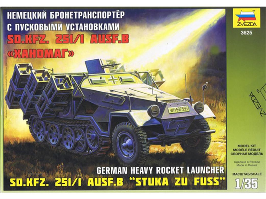 Zvezda 1/35 3625 German Sd.Kfz251/1 Ausf B Stuka zu Fuss Halftrack Kit