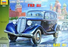 Zvezda 3634 1/35 Scale Soviet Gaz M1 CarThis kit includes decals and illustrated assembly instructionsGlue and paints are required 