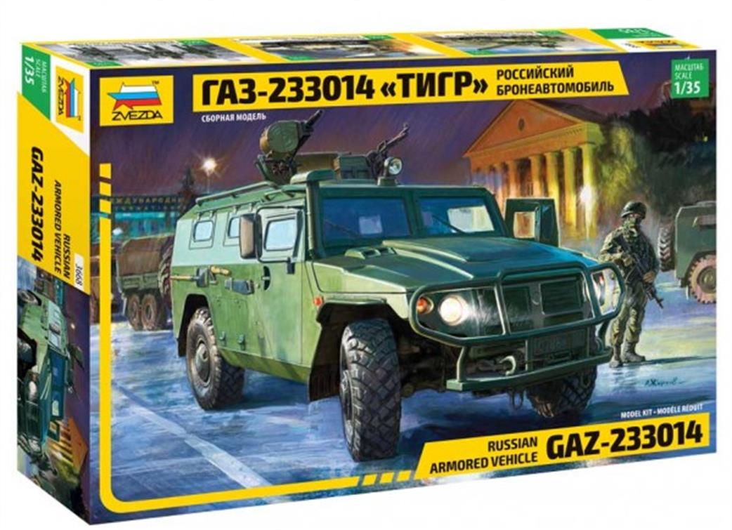 Zvezda 1/35 3668 Russian Armoured Vehicle GAZ Plastic Kit
