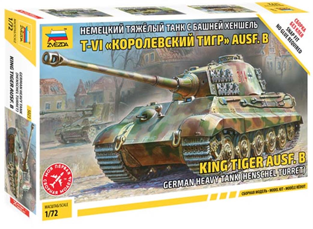Zvezda 1/72 5023 German King Tiger Henschel Snap Fit kit