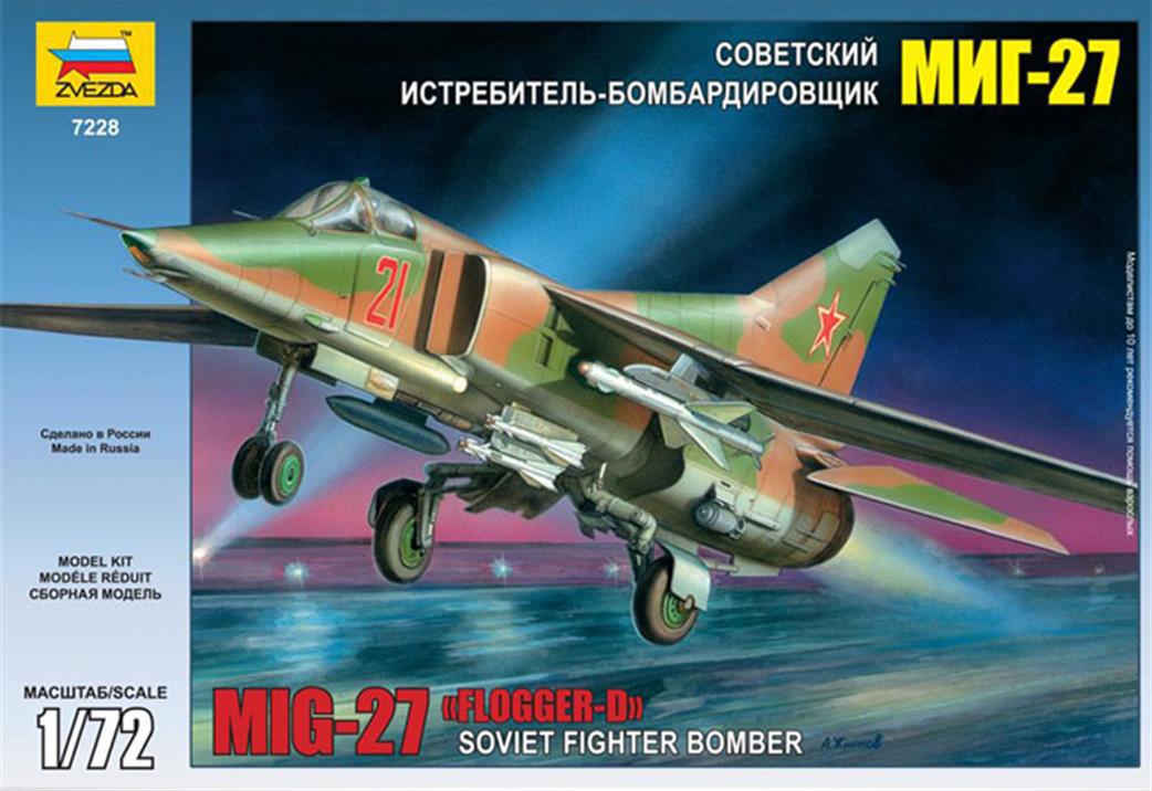 Zvezda 1/72 7228 Russian Mig-27 Fighter Bomber Kit