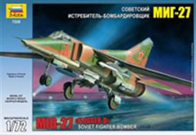 Zvezda 7228 1/72nd Russian Mig-27 Fighter Bomber KitNumber of Parts 78   Length 237mm