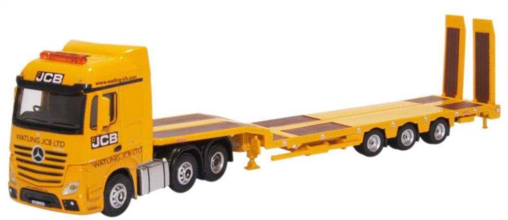 Oxford Diecast 76MB010 Mercedes Actros Semi Low Loader JCB Lorry Model 1/76