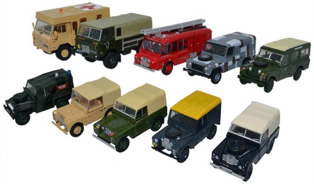 Oxford Diecast 1/76 76SET57 10 Piece Land Rover Military Set