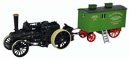 Oxford Diecast 1/76 Fowler BB1 Ploughing Engine No.15222 Bristol Rover with Living Wagon Great Dorset Steam Fair 76FBB002