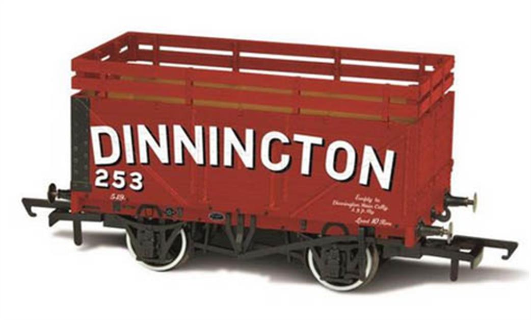 Oxford Rail OR76CK7001 Coke Wagon 7 Plank Dinnington 254 with 2 Coke Rails OO