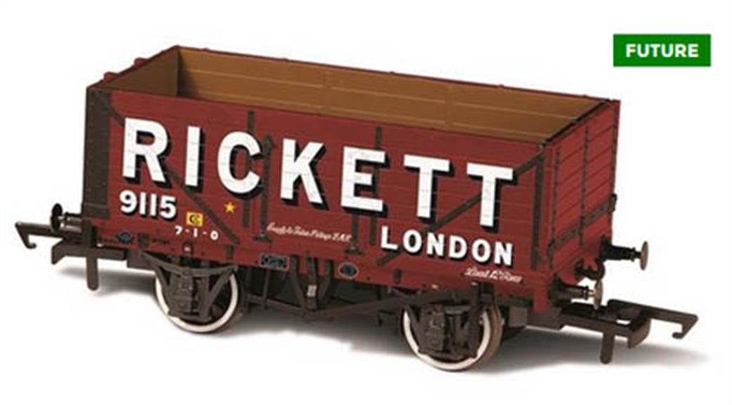 Oxford Rail OR76MW7022 7 Plank Mineral Wagon Rickett - 3 Disc Wheel OO