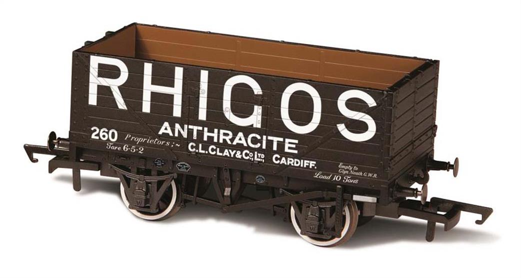Oxford Rail OO OR76MW7025 Rhigos Anthracite Cardiff No. 260 7 Plank Wagon
