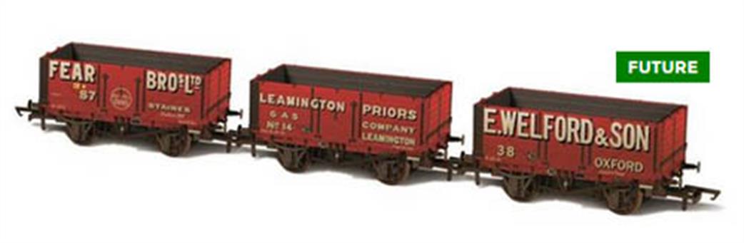 Oxford Rail OO OR76MW7029 7 Plank Wagon Set Fear Bros 87-Leamington 14-Welford 38 Weathered