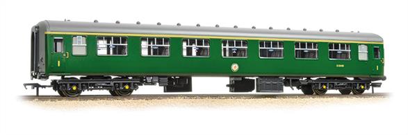 Model of the early type BR mk 2 coaches. These coaches featured semi-integral construction, providing a much stronger body structure than the separate underframe and body arrangements used previously while delivering more usable internal space for passengers. Mk.2A was a revised design based on service experience of the initial Mk.2s and incorporating a number of new materials, including easily cleaned plastic surfaced panelling.