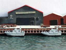 A 1/1250 scale metal, assembled, painted and finished model of HMS Archer &amp; P163 HMS Express  a P2000 class patrol vessel.The class has a service speed of 20 knots and can carry an armament of just a general purpose machine gun.