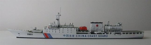 &nbsp;So far the largest ship ever built for a Coast Guard (next to the sister ship CCG 3901).At 164.59m long, 21.6m wide and 12,000t, these ships are larger than American onesDestroyer. Built in Shanghai's Jiangnan Shipyard 2015 / 2016. Armed with a 76mm-Cannon, two machine guns, as well as two AA guns. Speed: 25 kn.