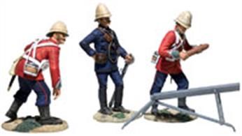 WBritain 1/30 British Hale Rocket Battery 4 piece Ltd Ed Set of 400 from Zulu Wars 20181As late as 1879 British troops in Africa were still wearing their red or blue 'home service' uniforms in the field – add to this colourful Colonial units, and the superb fighting instrument that was the Zulu army and the stage is set for a dramatic showdown. Best known of the Colonial Wars our range depicts all the units, personalities, and buildings to represent the climactic events of the Battle of Isandlwana and the defence of Rorkes Drift. Scale: 56-58mmPaint Finish: Matte