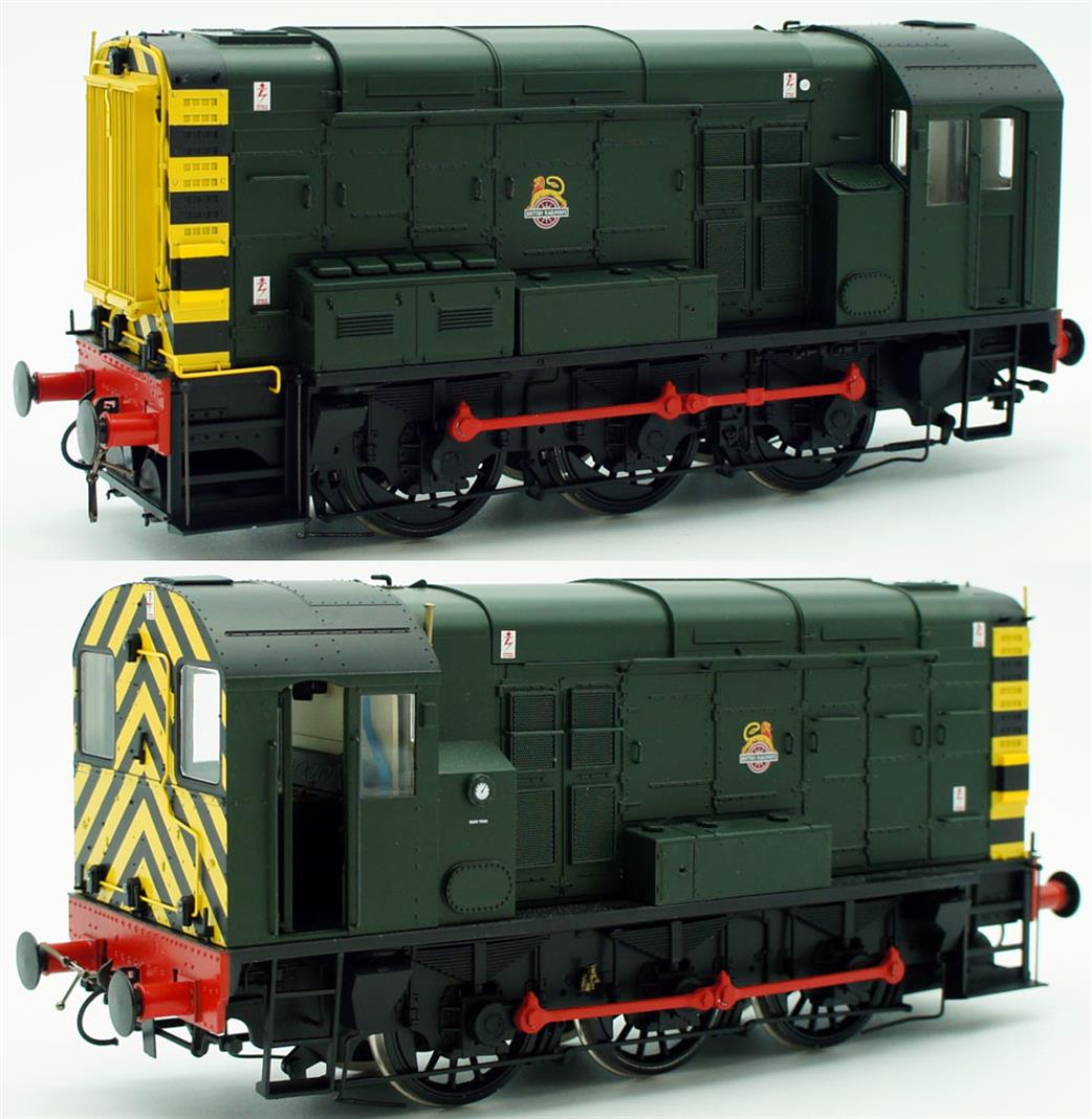 Dapol O Gauge 7D-008-008U UnNumbered BR Class 08 Shunter BR Green Early Emblem with Wasp Stripes