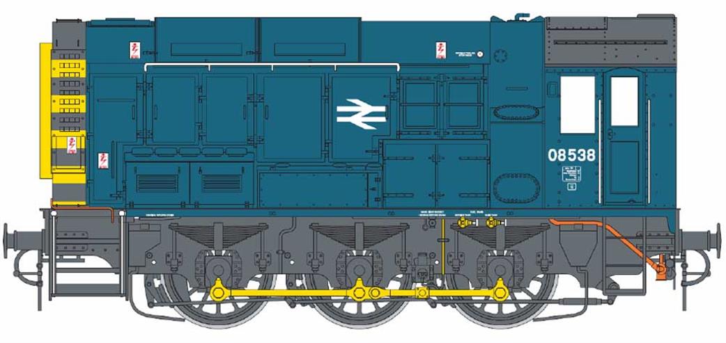 Dapol 7D-008-020U UnNumbered BR Class 08 Shunter BR Blue With Wasp Stripes O Gauge