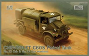 IBG Models 1/35 Chevrolet C60S No.12/13 Cab Petrol Tanker with No.12/13 Cab -  Kit 35036Finely moulded components are a feature of the kit together with some excellent brass etchings. Comprehensive step by step instructions are also included.Glue and paints are required 