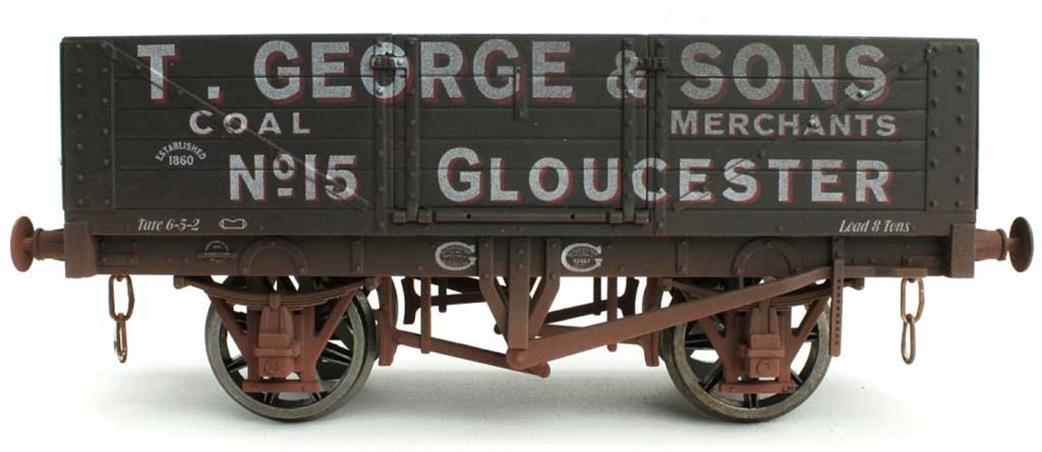 Dapol O Gauge 7F-051-021W T George & Son, Coal Merchants, Gloucester 5 Plank Open Wagon 15 Weathered